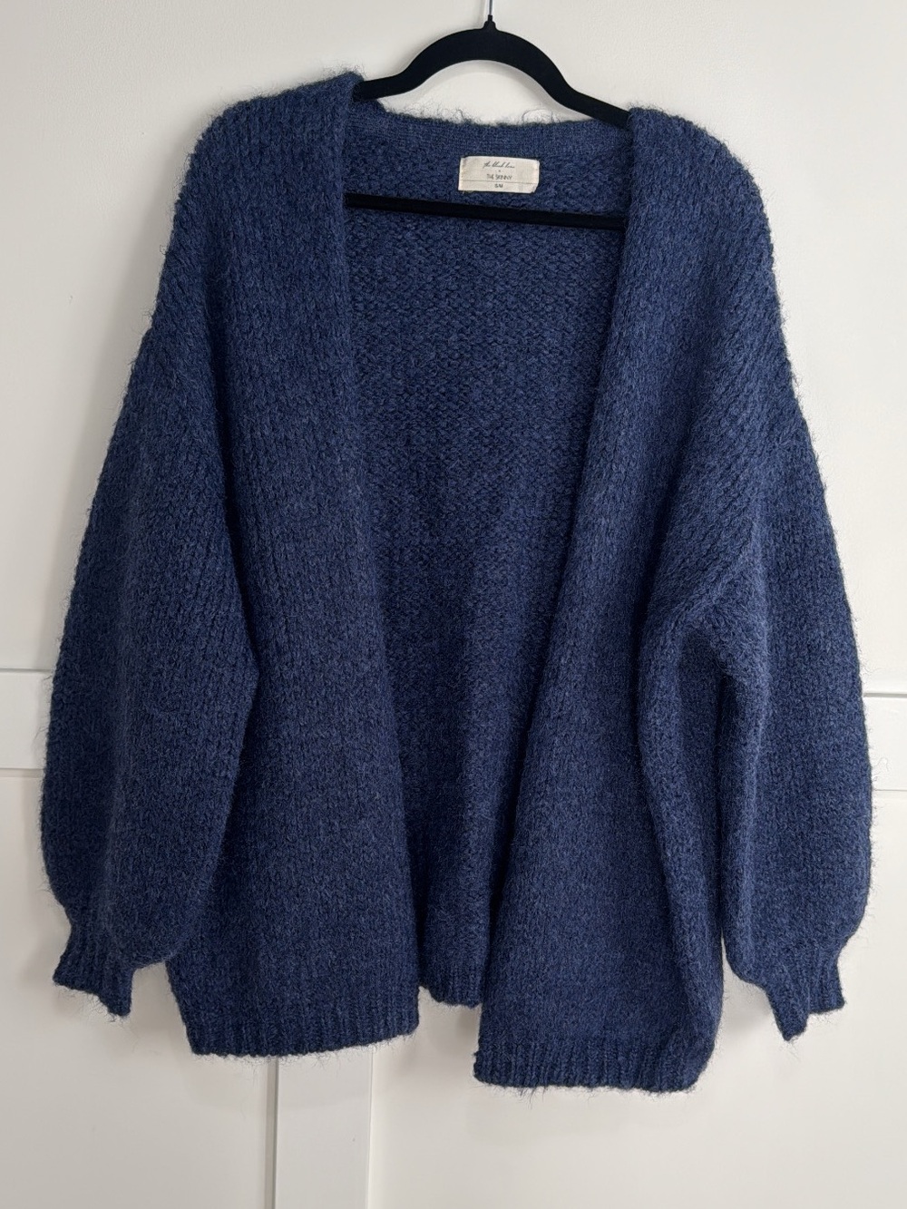 Open-Front Chunky Navy Women's Cozy Cardigan Sweater